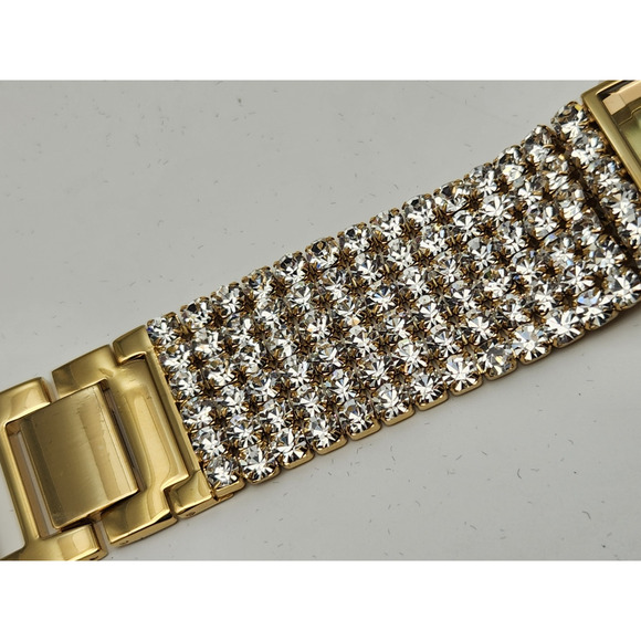 Vtg Joan River Gold tone Classic Crystal Women’s Wristwatch Japan HTF NOS - Picture 11 of 16